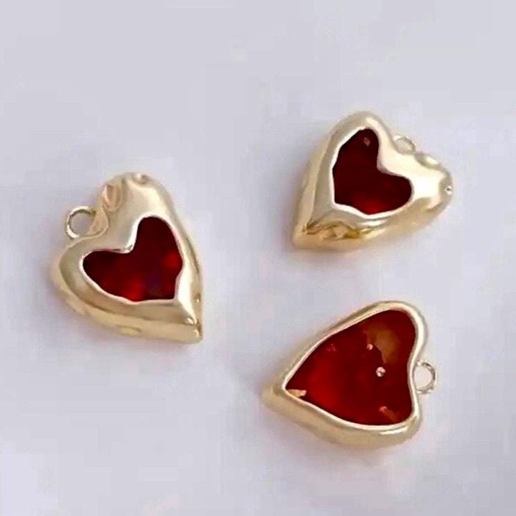 14K Gold Plated 3D Heart Choker, Anniversary Gift