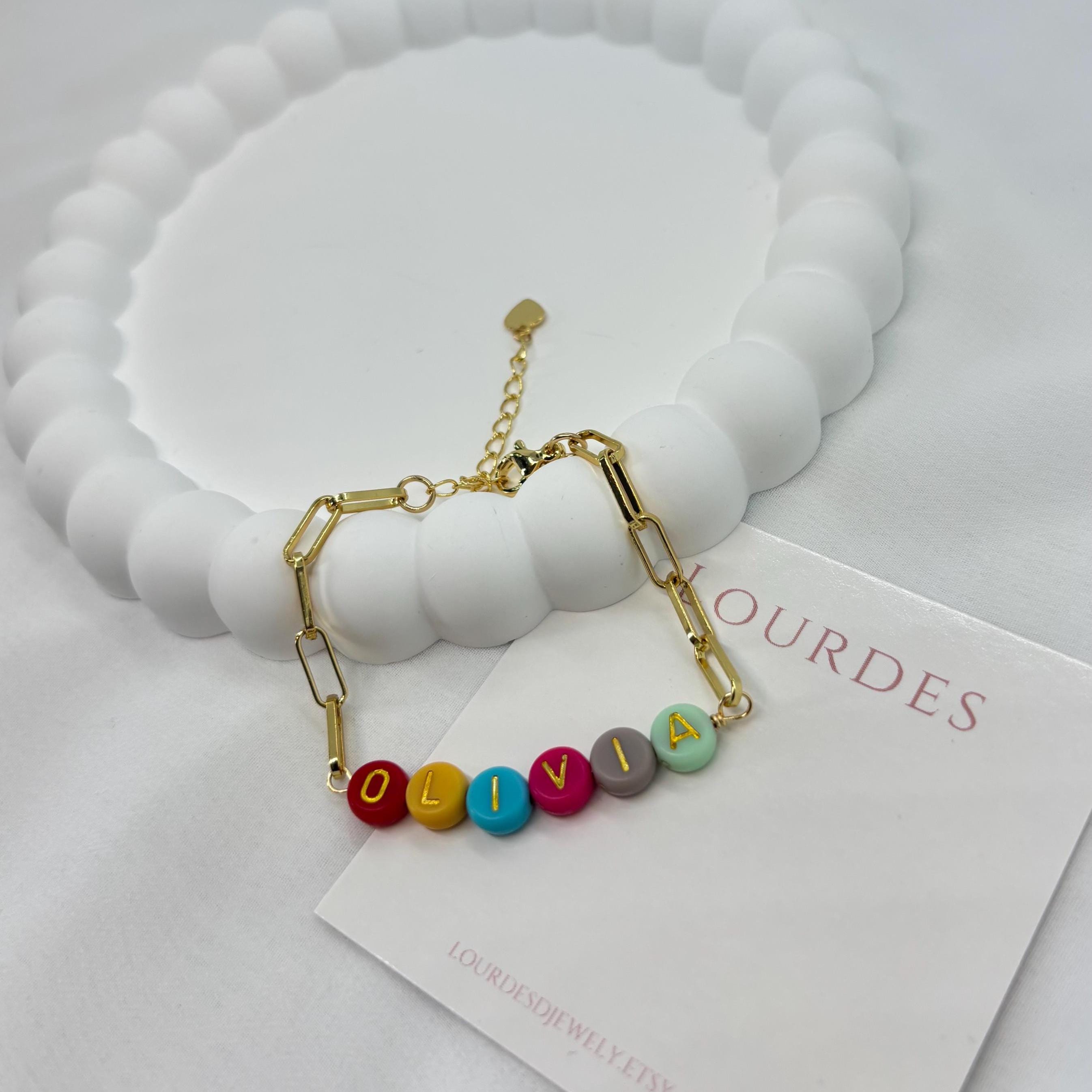 Personalized Name Bracelet, 14k Gold Plated Clip Chain