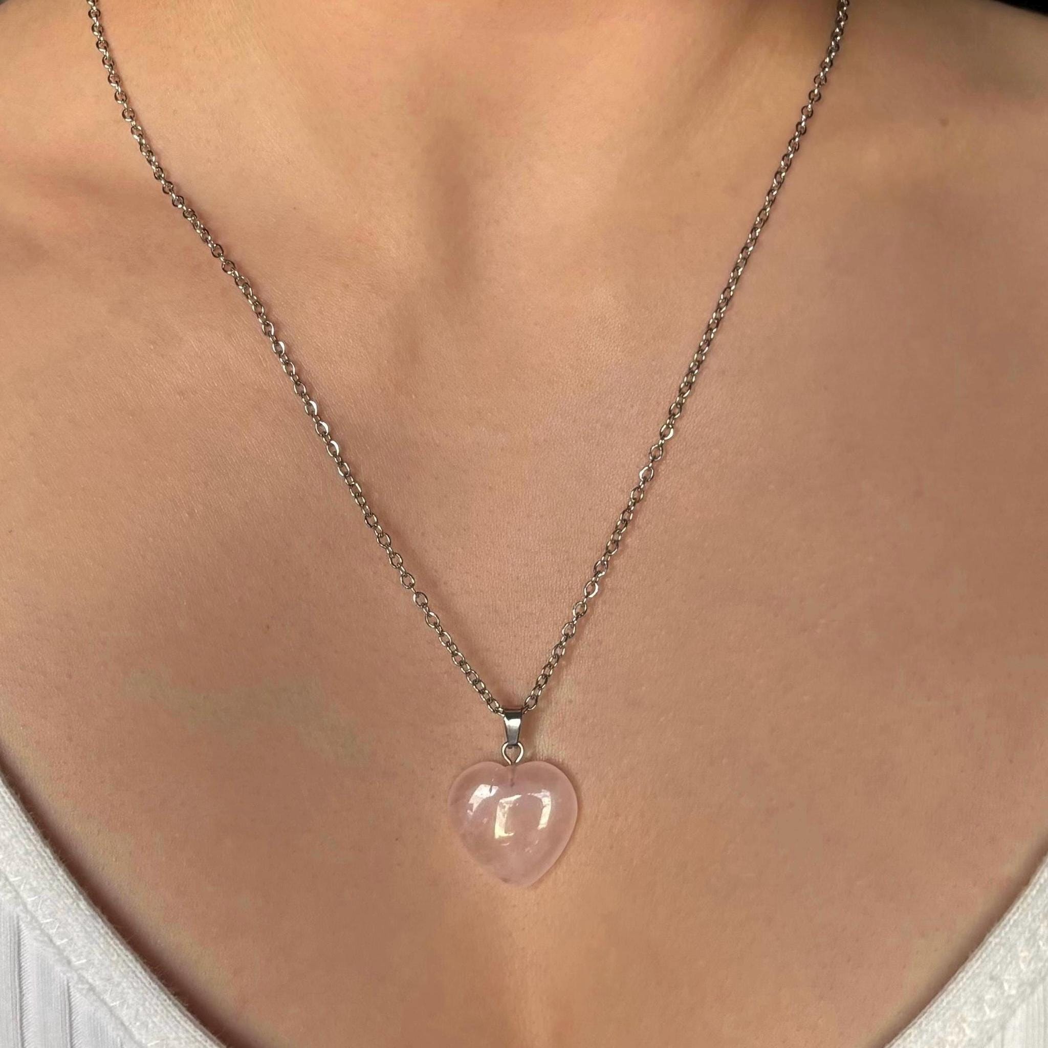 Rose Quartz Heart Pendant