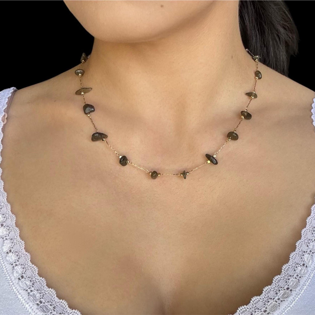 Rose Quartz Copper Wire Wrapped Choker Necklace