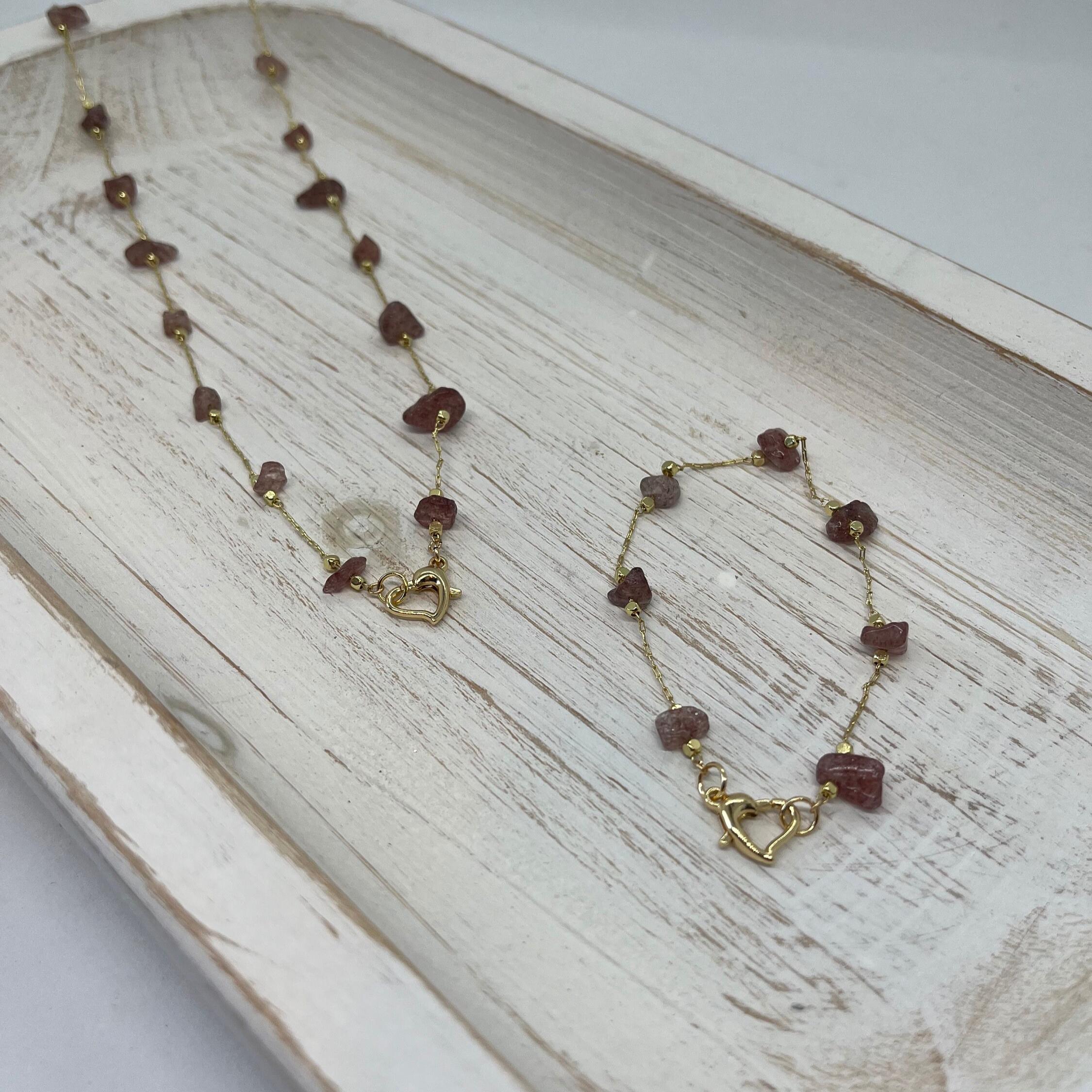 Rose Quartz Copper Wire Wrapped Choker Necklace